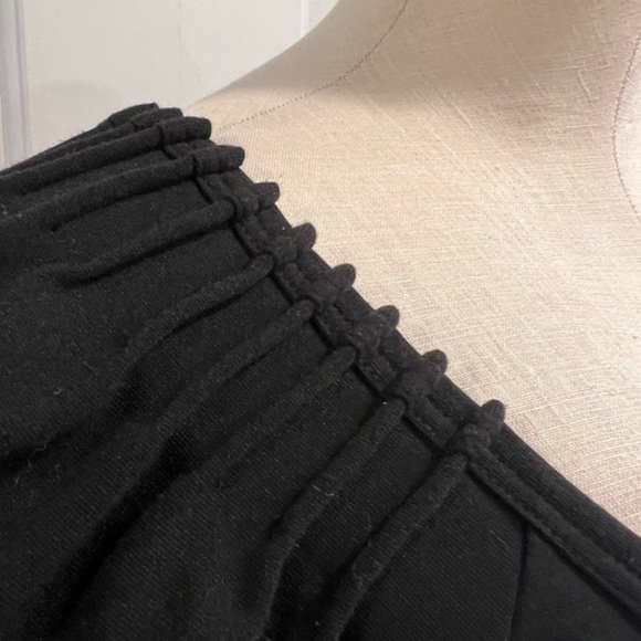 Bcbgmaxazria A Line Short Puffy Sleeves Black Mini Dress - Picture 3 of 12